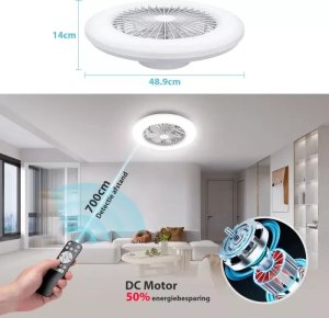 Wentylator z oświetleniem 49cm fan18W+40W CCT ze zdalnym sterowaniem 5