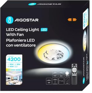 Wentylator z oświetleniem 49cm fan18W+40W CCT ze zdalnym sterowaniem 7