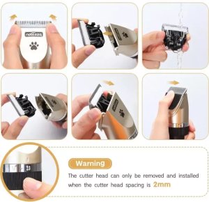Elektryczna maszynka do strzyżenia zwierząt 4 nasadki grzebieniowe 7
