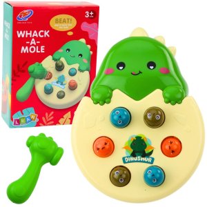 Gra Zrecznościowa Mini Whack A Mole Dinozaur W Jajku Zielony LEAN Toys 1