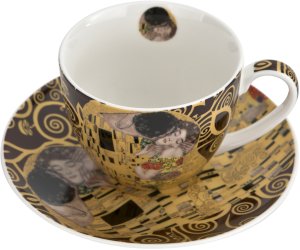 Filiżanka porcelanowa 250 ml + spodek The Kiss Brown 2