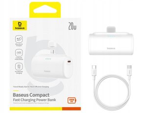 Powerbank Baseus Compact IP 5000mAh 20W USB-C/Lightning (biały) 1