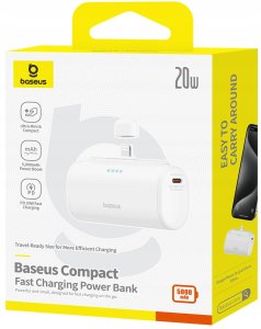 Powerbank Baseus Compact IP 5000mAh 20W USB-C/Lightning (biały) 6