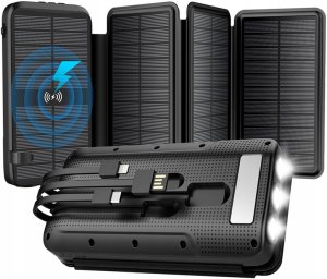 POWERBANK SOLAR 30000 22,5W ŁAD BEZPRZEWODOWE INDUKCJA LATARKA 5xUSB USB-C 15