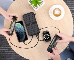 POWERBANK SOLAR 30000 22,5W ŁAD BEZPRZEWODOWE INDUKCJA LATARKA 5xUSB USB-C 8