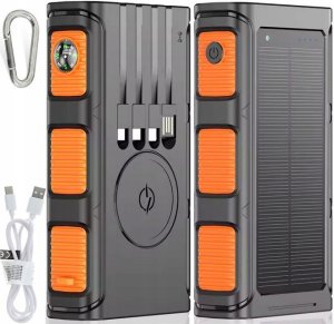 POWERBANK ŁADOWARKA SOLARNY INDUKCJA 36000mAh 8xUSB LATARKA 2x LED USB-C PD 11