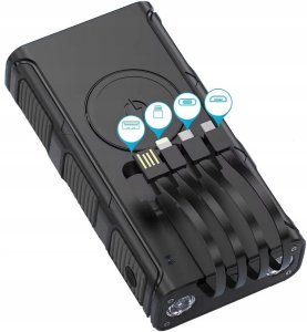 POWERBANK ŁADOWARKA SOLARNY INDUKCJA 36000mAh 8xUSB LATARKA 2x LED USB-C PD 12