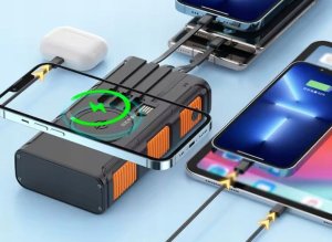 POWERBANK ŁADOWARKA SOLARNY INDUKCJA 36000mAh 8xUSB LATARKA 2x LED USB-C PD 2