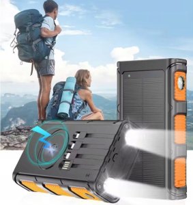 POWERBANK ŁADOWARKA SOLARNY INDUKCJA 36000mAh 8xUSB LATARKA 2x LED USB-C PD 4