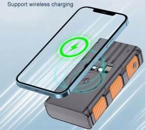 POWERBANK ŁADOWARKA SOLARNY INDUKCJA 36000mAh 8xUSB LATARKA 2x LED USB-C PD 10