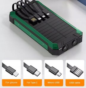 POWERBANK ŁADOWARKA PANEL SOLARNY INDUKCYJNY 30000mAh 7xUSB LATARKA 2x LED 2