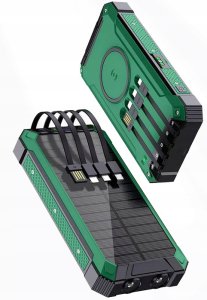 POWERBANK ŁADOWARKA PANEL SOLARNY INDUKCYJNY 30000mAh 7xUSB LATARKA 2x LED 7