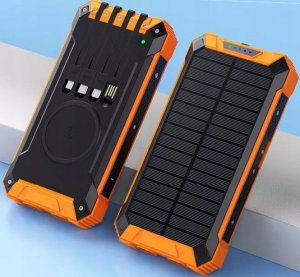 POWERBANK ŁADOWARKA PANEL SOLARNY INDUKCYJNY 30000mAh 7xUSB LATARKA 2x LED 9