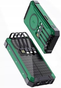 POWERBANK ŁADOWARKA PANEL SOLARNY INDUKCYJNY 30000mAh 7xUSB LATARKA 2x LED 9