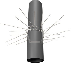 Nierdzewne Stalowe Kolce na Kuny Koty Łasice Przeciw Kunom Kotom na Rury Spustowe Rynny Konstrukcje "No Marten Spikes" 4