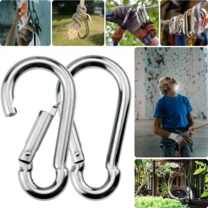 Karabinek wspinaczkowy Revity duży i mocny nierdzewny karabińczyk 7x3 cm 6