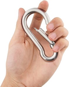 Karabinek wspinaczkowy Revity duży i mocny nierdzewny karabińczyk 8 x 3 cm 3