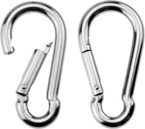 Karabinek wspinaczkowy Revity duży i mocny nierdzewny karabińczyk 8 x 3 cm 4