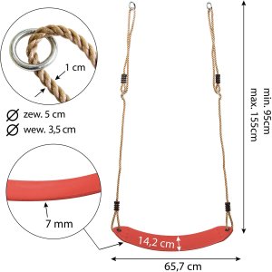 Elastyczne Siedzisko Do Huśtawki Czerwone 65 cm 3