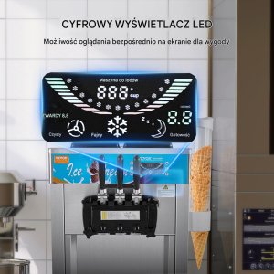 Profesjonalna maszyna do lodów włoskich   3 smaki 2131 l/h 2200 W 5