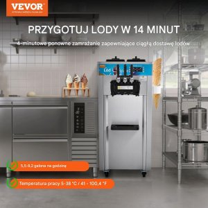 Profesjonalna maszyna do lodów włoskich   3 smaki 2131 l/h 2200 W 7