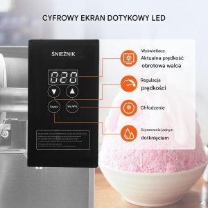 Vevor Kruszarka do lodu z chłodzeniem powietrznym do lodów i napojów 125 kg/24h 4