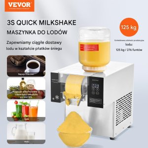 Vevor Kruszarka do lodu z chłodzeniem powietrznym do lodów i napojów 125 kg/24h 7