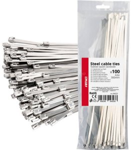 Opaski zaciskowe metalowe ze stali nierdzewnej 4.6x300mm 100 szt. amio-04323 1