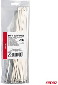 AMiO Opaski zaciskowe metalowe ze stali nierdzewnej 4.6x300mm 100 szt. amio-04323 4