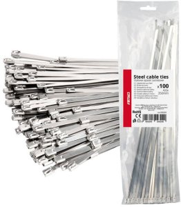 Opaski zaciskowe metalowe ze stali nierdzewnej 4.6x350mm 100 szt. amio-04324 1