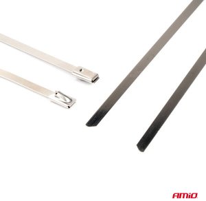 Opaski zaciskowe metalowe ze stali nierdzewnej 4.6x400mm 100 szt. amio-04325 3