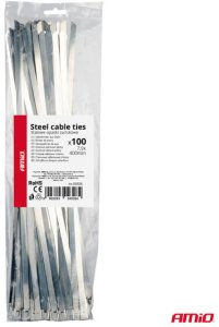 AMiO Opaski zaciskowe metalowe ze stali nierdzewnej 7.9x400mm 100 szt. amio-04326 4