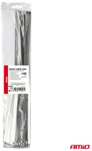 AMiO Opaski zaciskowe metalowe ze stali nierdzewnej 7.9x600mm 100 szt. amio-04327 4