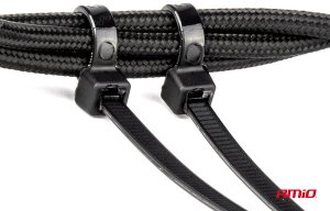 Opaski zaciskowe plastikowe czarne długie zestaw 60 szt. amio-04315 6