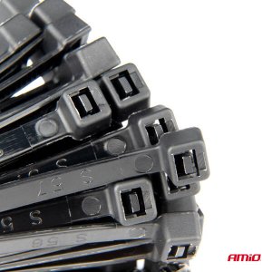 Opaski zaciskowe plastikowe czarne krótkie zestaw 60 szt. amio-04314 4