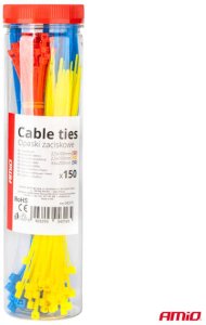 Opaski zaciskowe plastikowe wielokolorowe zestaw 150 szt. amio-04316 5