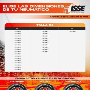 Łańcuchy śniegowe tekstylne isse super rozmiar 54 en16662-1-2020 onorm 5121- 2021 2 szt. 2