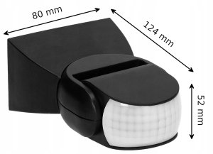 Czujnik ruchu 360°/180° 2 sensory, IP65, 1200W, czarny, TUYA Smart Wi-Fi 9