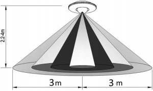 Czujnik ruchu i obecności 360°, IP20, 800W, do sufitów podwieszanych, mini 3