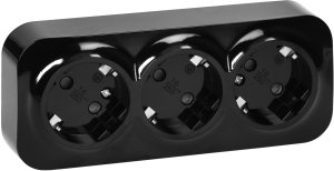 Gniazdo potrójne ToDo 2P+Z Schuko IP20, 16A, 230V AC, czarny, 10 sztuk 1