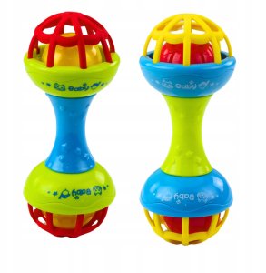 Grzechotka Gryzak Dla Niemowląt Hantelek Kolorowy 2