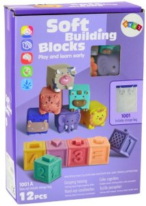 Miękkie Klocki Edukacyjne Zwierzęta Liczby Litery Kolorowe 12 Szt 5