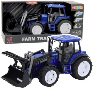 Traktor Farmerski Z Ruchomą Łyżką Światła Dźwięki Niebieski 1:10 1