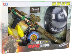 Zestaw Wojskowy Militarny Bazooka RPG Hełm Tracza Piankowe Pociski 4