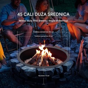 Wkład do paleniska ogrodowego pierścień paleniskowy palenisko okrąg 114cm 3
