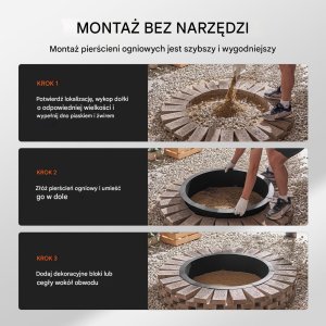 Wkład do paleniska ogrodowego pierścień paleniskowy palenisko okrąg 114cm 5