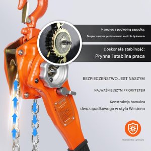 Wciągarka wyciągarka łańcuchowa ręczna 1,5T 5,8 m 9