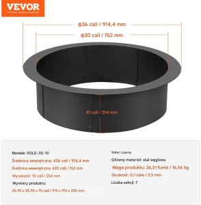 Wkład do paleniska ogrodowego pierścień paleniskowy palenisko ogrodowe 91cm 2