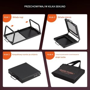 Palenisko grill ruszt ogniskowy turystyczny składany przenośny+torba 57 cm 3