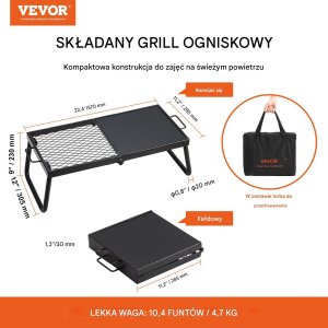 Palenisko grill ruszt ogniskowy turystyczny składany przenośny+torba 57 cm 5